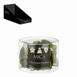 Ornament xmas 14 pieces d. green 24 tubes – h6,5xd9cm