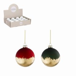 Bauble Glass – Red & Green