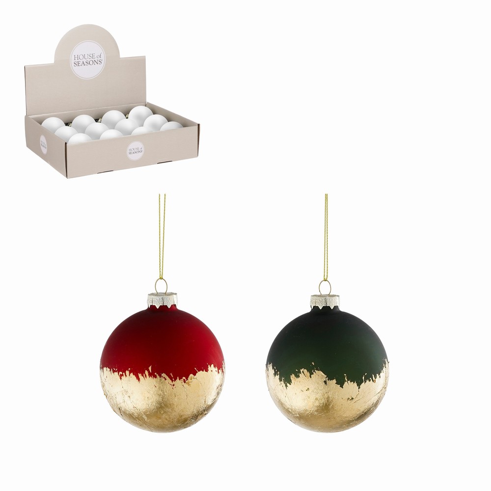Bauble Glass – Red & Green