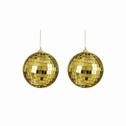 Ornament Mirror Ball – Gold (2 Pieces)