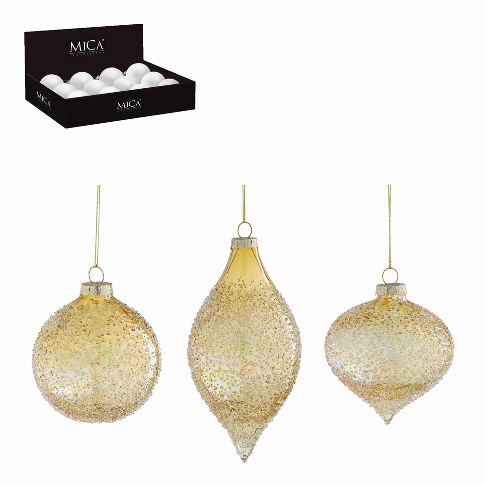 Ornament Ball Onion Drop – Glass Gold
