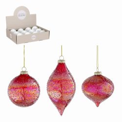 Ornament Ball Onion Drop – Glass Red