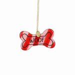 Ornament Bone Red “WOOF”