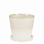 Josh Pot With Saucer – White