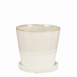 Josh Pot With Saucer – White