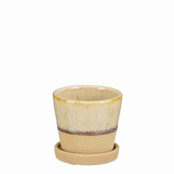 Josh Pot With Saucer – Beige
