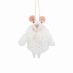 Wool Mouse with White Coat Decoration