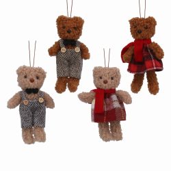 Fabric Mr/Mrs Dressed Teddy Decoration