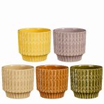 Lauria Pot Round – Green Lilac Yellow Brown