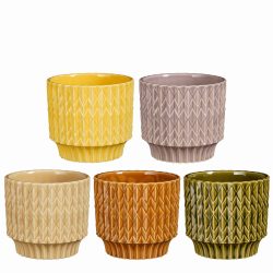 Lauria Pot Round – Green Lilac Yellow Brown