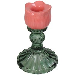 Candle Stick Tulip Glass Peach