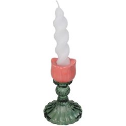 Candle Stick Tulip Glass Peach