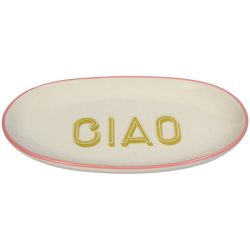 Plate Oval Ciao Stoneware White