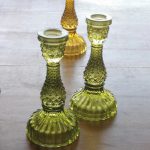 Glass Candlestick Tilda –  Moss