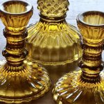 Glass Candlestick Leela – Amber