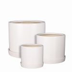 Milan pot with saucer – White