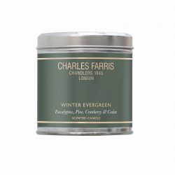 Charles Farris Winter Evergreen Tin Candle