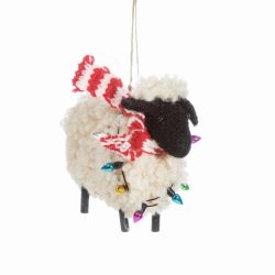 Sheep in Scarf Felt Christmas Decoration