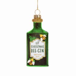 Let Christmas Bee Gin Shaped Bauble