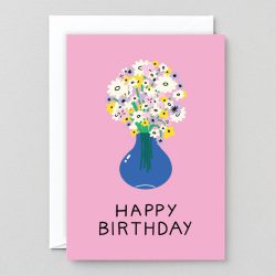 Birthday Flowers in Vase Card