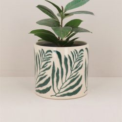 Green Branch Stoneware Pot Cover