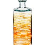 Guan vase stripes recycled glass – Orange