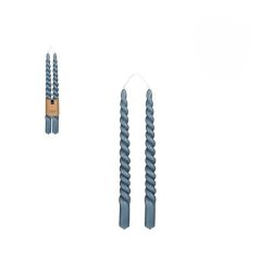 Twist dinner candle blue