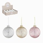 Bauble Glass Champagne/Silver/Pink