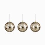 Ornament Mirror Ball Champagne 3 Pcs