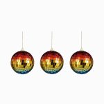 Ornament Mirror Ball Rainbow Blue 3 Pcs