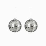 Ornament mirror ball silver 2 pcs