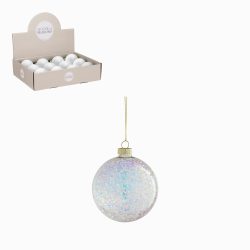 Bauble glass iridescent 12pcs