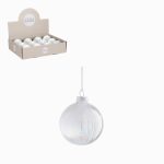 Bauble glass white 12pcs
