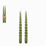 Twist dinner candle d. green