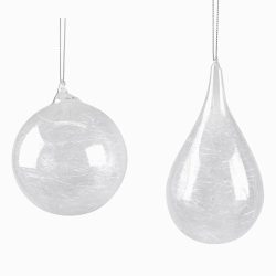 Clear Ball/Teardrop w Glass Shreds