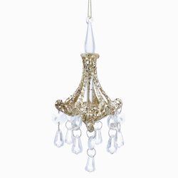 Clear Glass/Gold Sparkling Chandelier