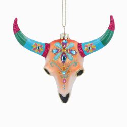 Painted Glass/Jewel Cow Head