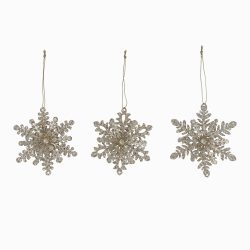 Gold Sparkling Tin Snowflake