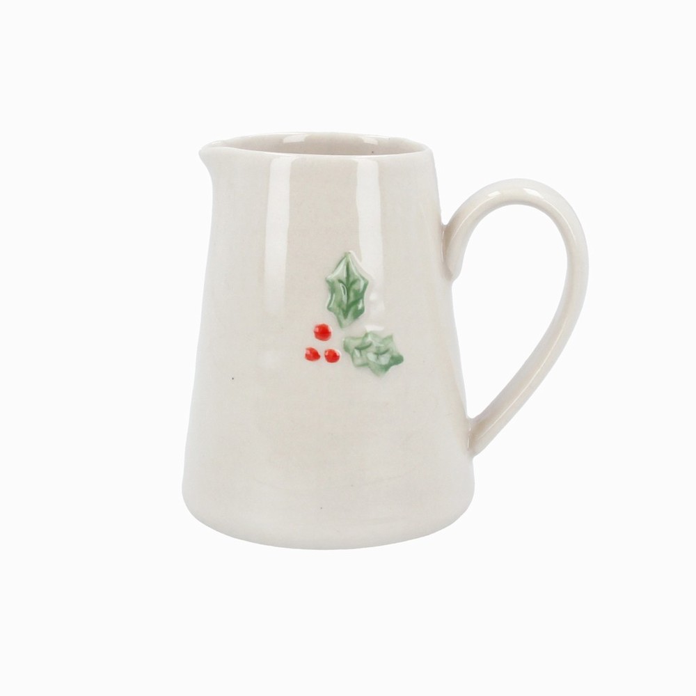 Stoneware Mini Jug w Holly - Image 2