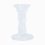 Clear Glass Moulded Candlestick Small
