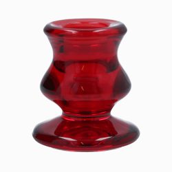 Red Glass Short Candlestick – 6cm