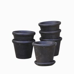 Michelle Pot with Saucer- Black