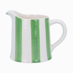 Green Stripe Stoneware Creamer Jug