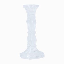 Clear Glass Moulded Candlestick