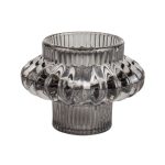 Glass Candleholder Large Grey