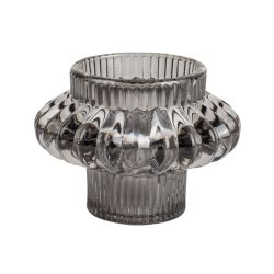 Glass Candleholder Large Grey