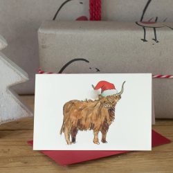 Mini Highland Cow in hat