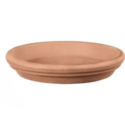 Round Terracotta Saucer – White Garden