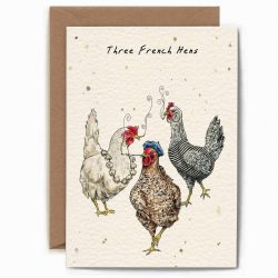 ‘Three French Hens’ Greeting Card  