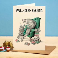 ‘Well-Read Herring’ Greeting Card